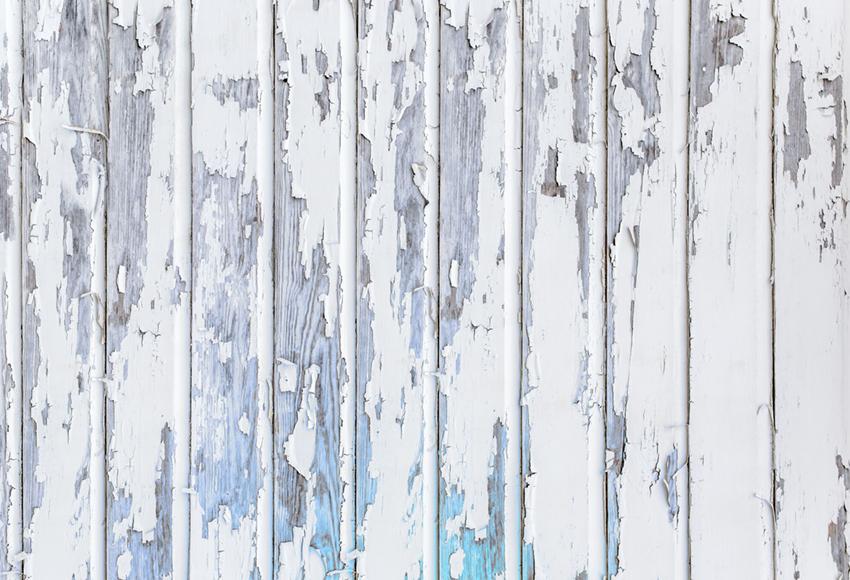 Grunge Blue White Wood Texture Photography Backdrop