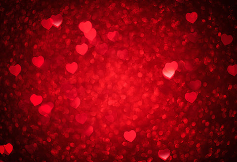 Bokeh Red Love Heart Valentine's Day Backdrop 