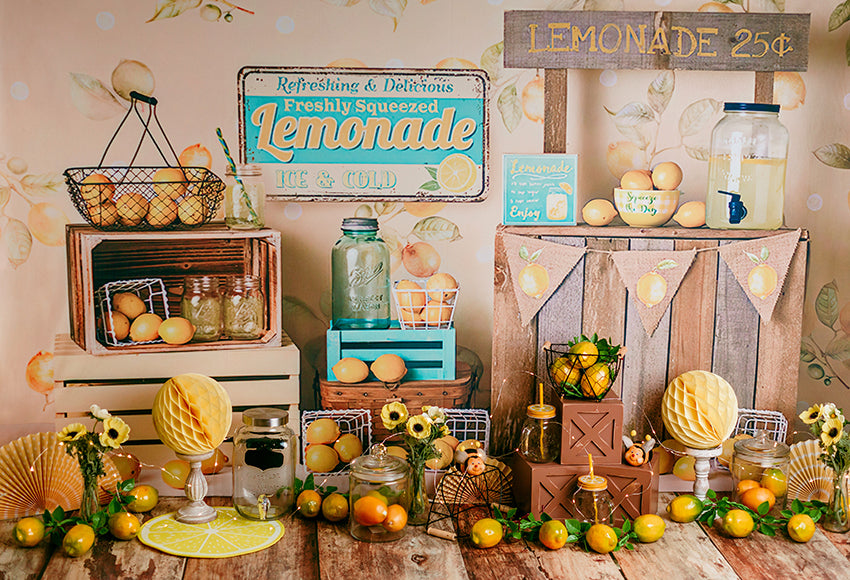 Toile de Fond Stand de Limonade de Citron Frais d'été D1062