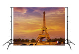 Paris Eiffel Tower Sunset View Backdrop for Photo Studio D126