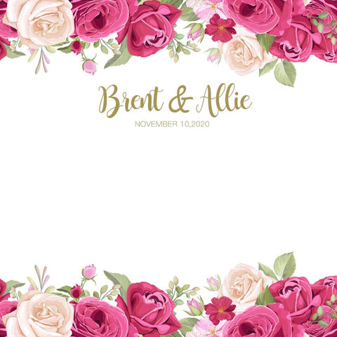 Custom Weeding Floral Backdrop Personized Photo Booth Weeding Backdrop D526