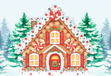 Christmas Candy Gingerbread House Photo Backdropv