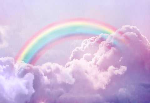 Rainbow Clouds Cake Smash Photography Backdrop