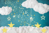 Twinkling Étoiles nuages anniversaire dessin animé toile de fond
