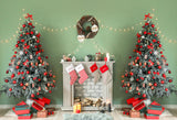 Socks Fireplace Christmas Tree Decoration Backdrop