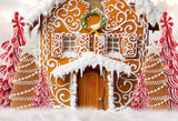 Toile de fond de photographie de Noël en pain d'épice D944