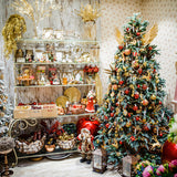 Arbre de Noël en toile de fond de magasin de décoration D985