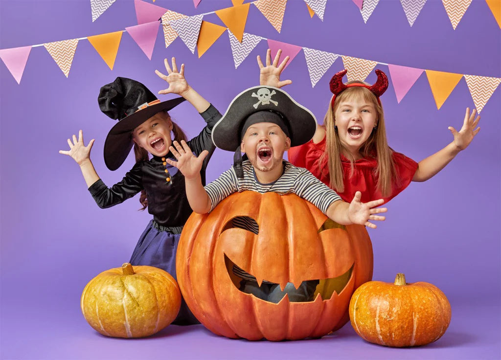Toile de Fond de Photographie d'enfants d'Halloween Violet Solide DBD-H19010