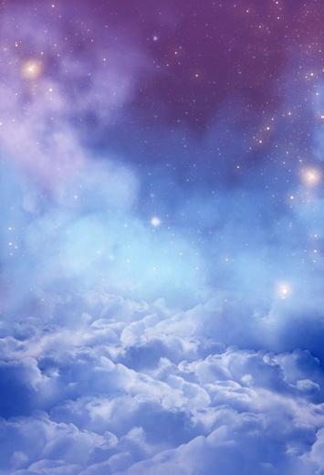 Night Sky Twinkle  Stars Clouds Backdrop for Photo Studio F-100