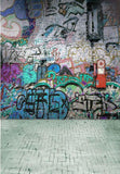 Graffiti Brick Wall Art Photography Backdrop F-2435