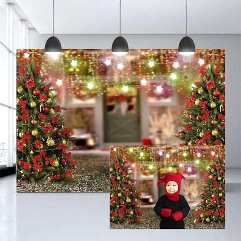 Christmas Tree Lights DEcorations Photo Studio Backdrop  G-1196