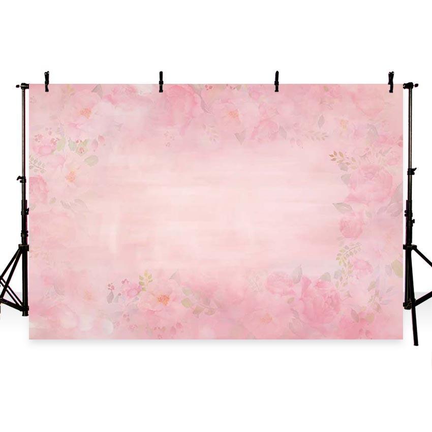 Pink Floral Wall Photography Backdrops