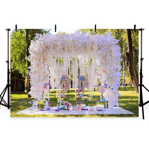 Wedding Background Wedding Ceremony Backdrops White Backdrops G-195