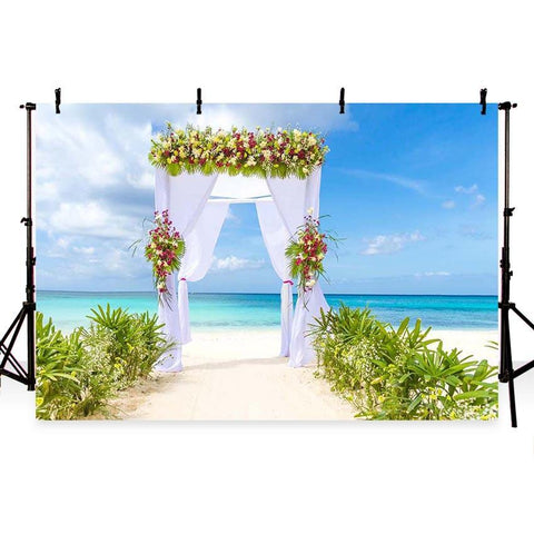 Beach Wedding Summer Sea Backdrop for Photography G-223