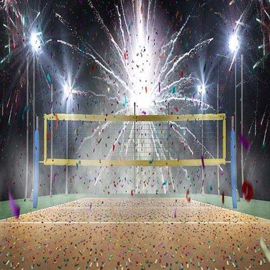 Football Field Confetti Fireworks Photography Backdrops G-369