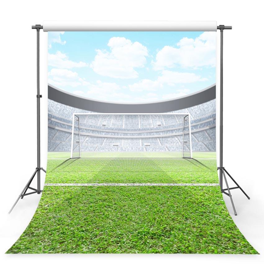 Football Field Goal Net Green Grass Sport Backdrop for Pictures G-375