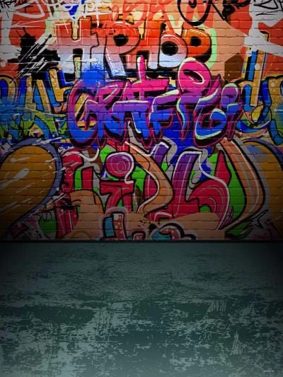 Graffiti Colorful Brick Wall Photo Studio Backdrop G-51