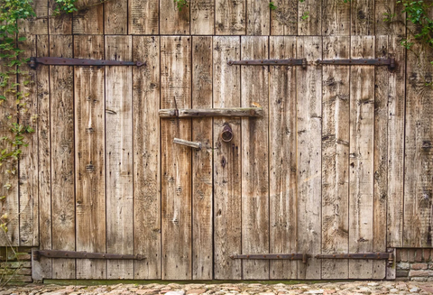 Toile de fond de porte de grange en bois vieilli pour photo GC-93