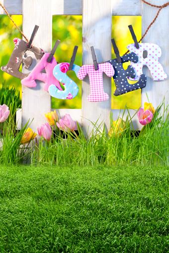Spring Easter Flowers Grass Photo Studio Backdrop GE-038