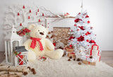 Fond De Décoration De Noël Blanc Ours Mignon Pour La Fête De Noël Gx-1062