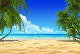  Summer  Beach  Blue Ocean Sky Backdrop HJ03738