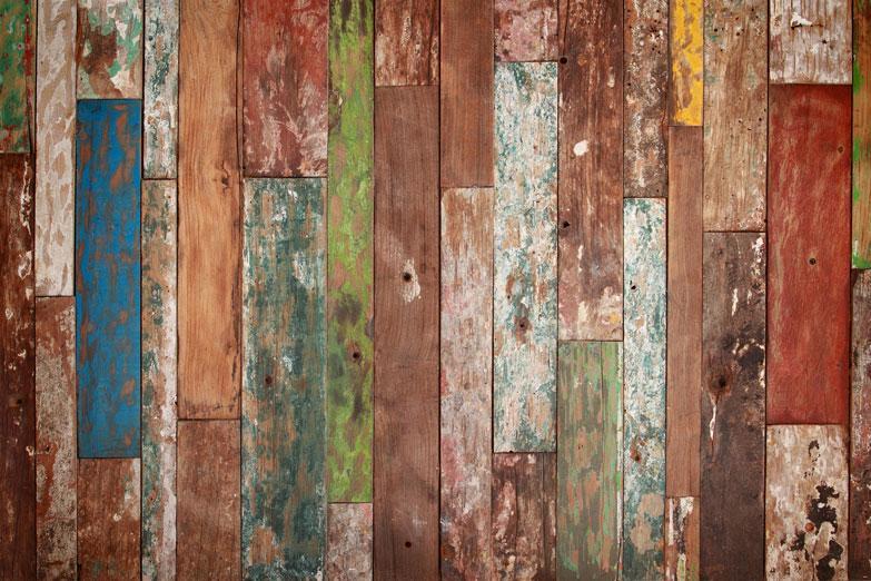 Toile de fond en bois d'épissure colorée pour les photos HJ03923