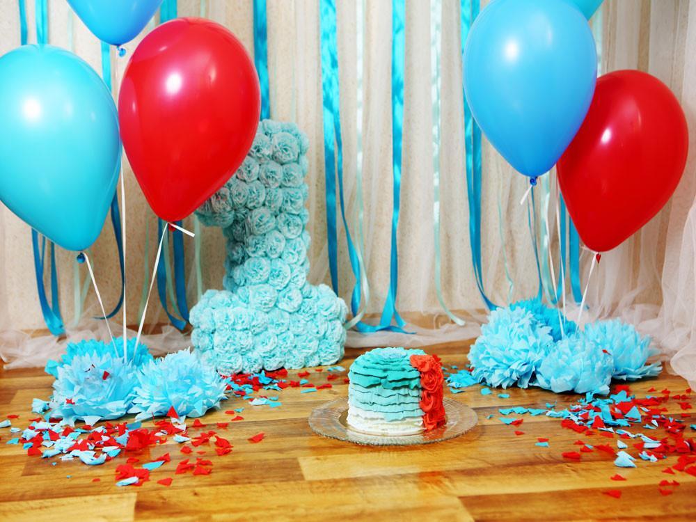 Balloons Cake Children Birthday Baby Shower Backdrop HJ04896