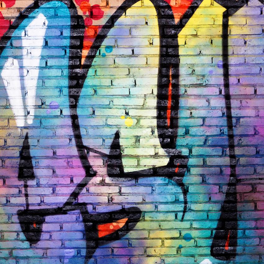 Toile de fond de mur de briques de graffiti pour la photographie J03173