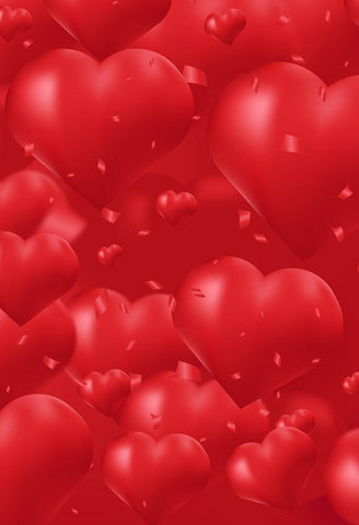 Valentine's Day Love Heart Red Backdrop for Photo Studio J03218