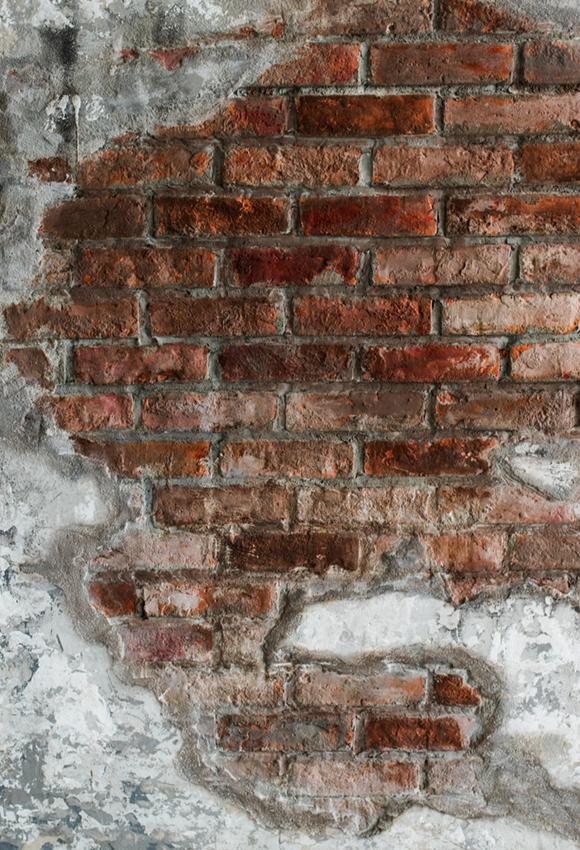 Toile de fond photo mur de briques cassées grunge J03783