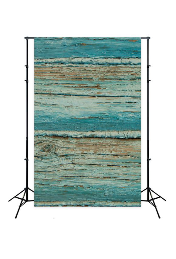 Toile de fond de photo en bois bleu sans peinture J04142