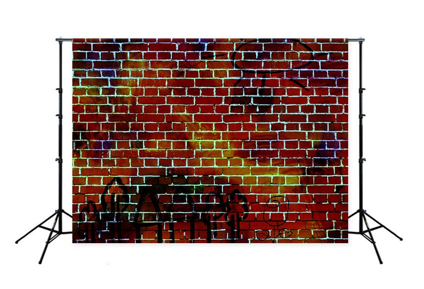 Toile de fond de photographie de mur de brique rouge grunge K-836