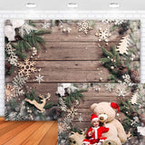 Wood Christmas Decorations Photography Backdrop