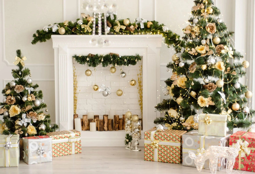 Winter Christams Tree Gifts  Photo  Backdrop KAT-29