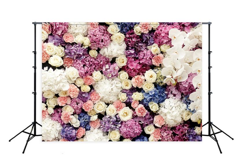 Belle Toile de fond de mur de fleurs pour photomaton LM-H00116