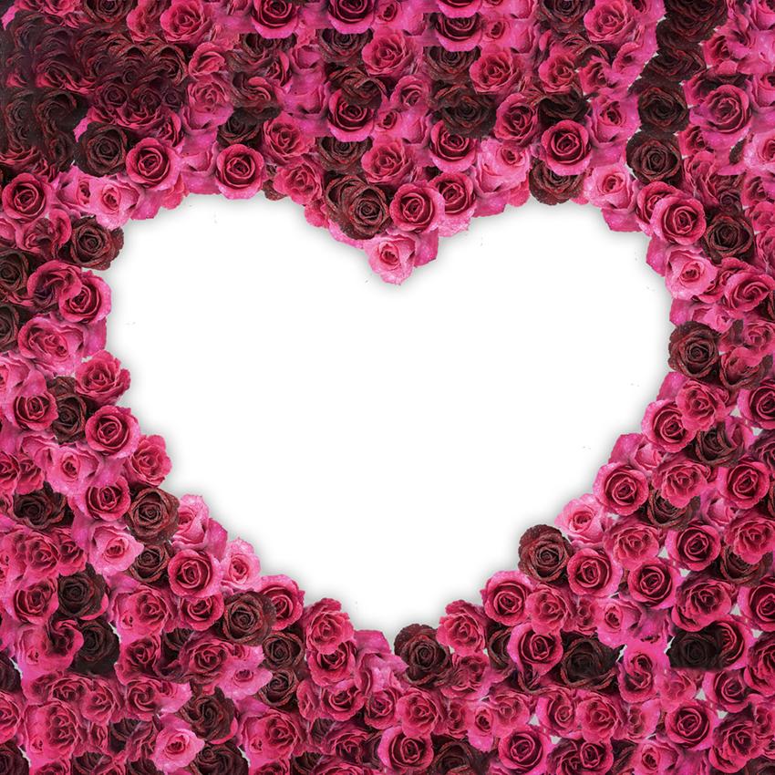 Toile de fond de mur de fleurs de coeur pour la photographie d'événements LM-H00117