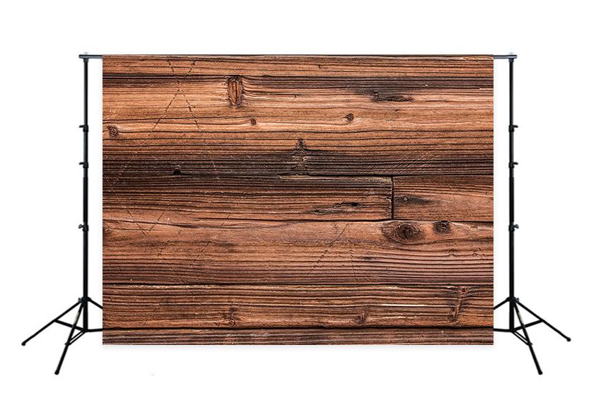 Toile de fond de photographie en bois vintage marron LM-H00144
