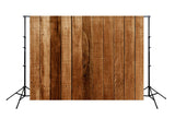 Toile de fond de cabine de photo en bois rétro brun LM-H00165