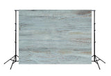 Fond de texture en bois bleu gris clair avec peinture craquelée pour la photographie M007