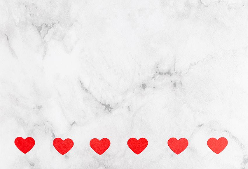 Marble Backdrop With Red Love Hearts Background for Photography M087