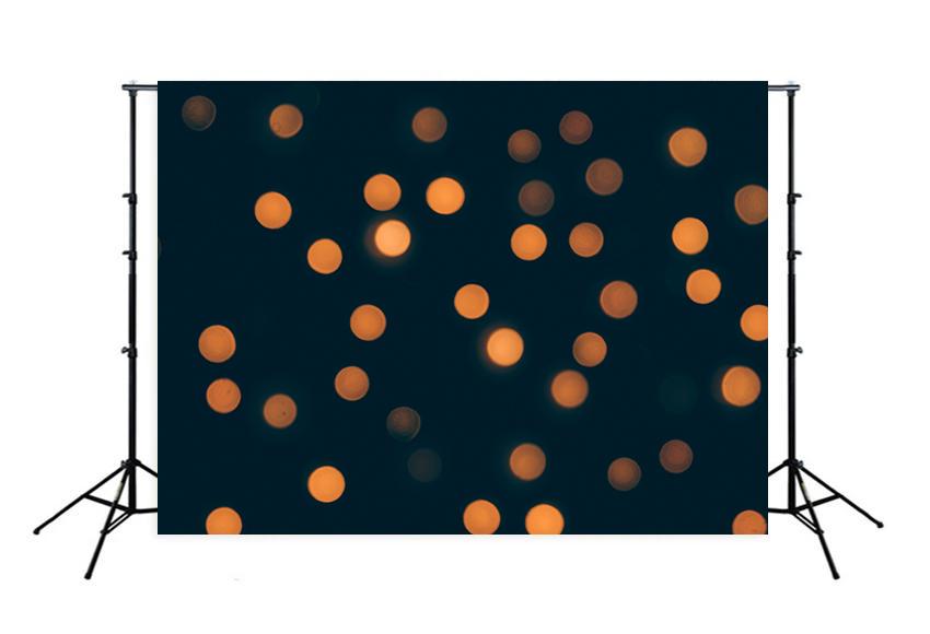 Yellow Bokeh Lights Dark Photography Backdrop  M113