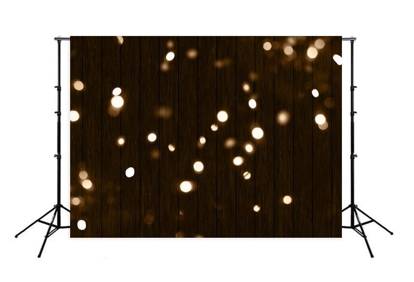 Bokeh  Lights Wood  Floor Photo Booth Backdrop M166