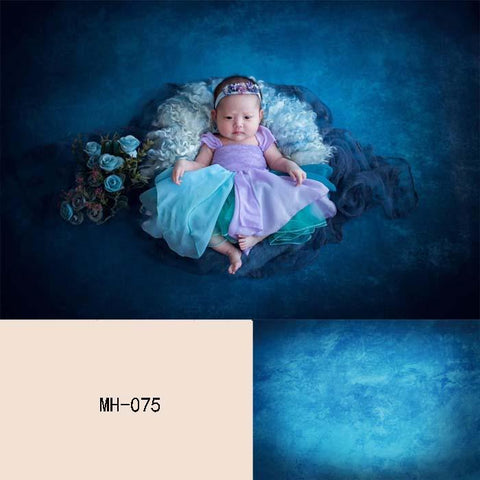 Toile De Fond Abstraite De Texture Bleu Foncé Pour La Photographie Nouveau-Né Mh-075