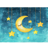 Cartoon Painting Moon and Stars Night Backdrops for Children Photography NB-189