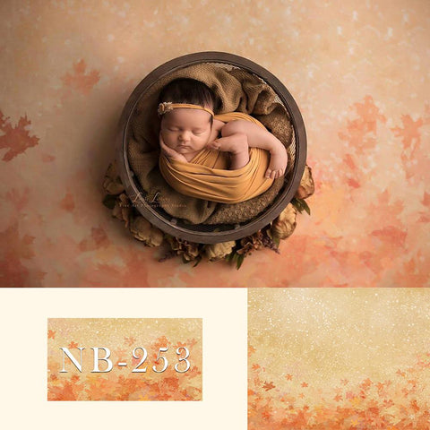 Yellow Maple Leaves Autumn Backdrops for Newborn Photography NB-253
