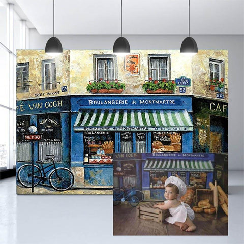 Toile De Fond De Photographie De Café De Peinture À L'Huile Artistique Pour Bébé Nb-485