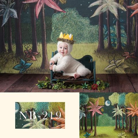 Newborn Baby Jungle Backdrop  for Photography NB-219