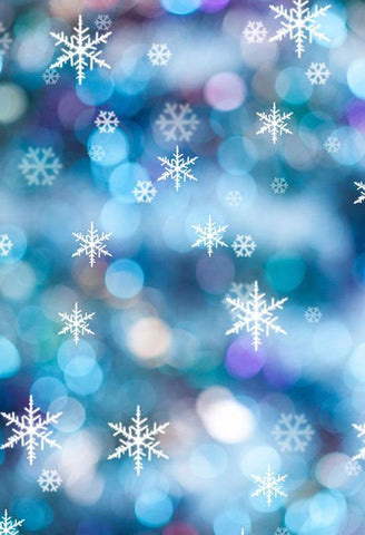 Bokeh Snowflake Winter Backdrop for Photography S-2904