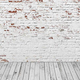 Toile de fond de Rétro blanc Mur de brique Photo Studio  S-2968