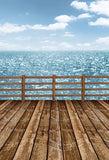 Beach Backdrops Blue Backdrops Wood Backgrounds S-3041